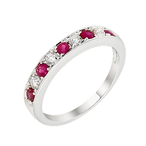 Red Stone Silver Ring